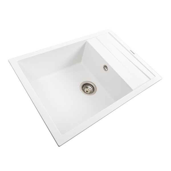 Кухонна мийка гранітна матова 7050 CASCADA Platinum білосніжний