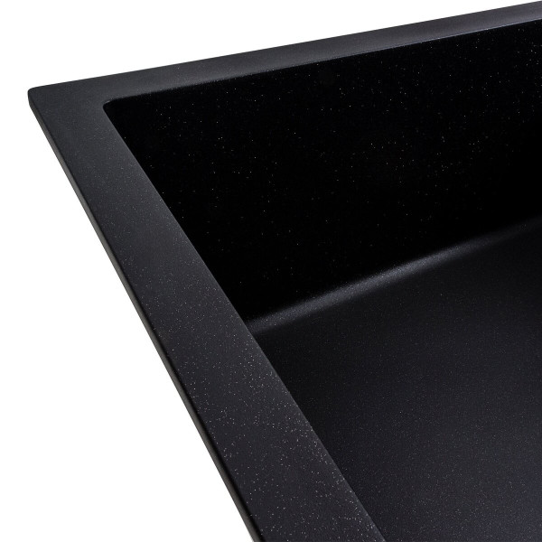 Кухонна мийка гранітна матова 7050 CASCADA Platinum чорний металік