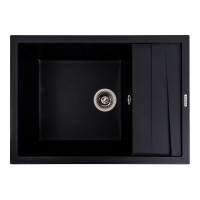 Кухонна мийка гранітна матова 7050 CASCADA Platinum чорний металік