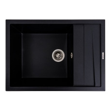 Кухонна мийка гранітна матова 7050 CASCADA Platinum чорний металік