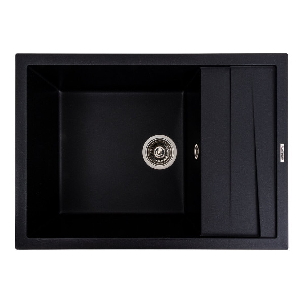 Кухонна мийка гранітна матова 7050 CASCADA Platinum чорний металік