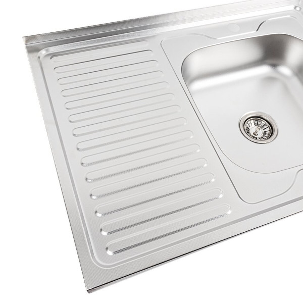 Кухонна мийка з нержавіючої сталі Valeso 8060 R ДЕКОР (0,7/160 мм)