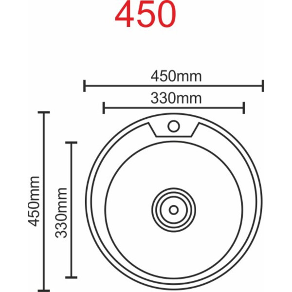 Кухонна мийка з нержавіючої сталі Valeso ДЕКОР 450 (0,6/170 мм)