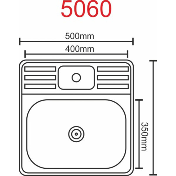 Кухонна мийка з нержавіючої сталі Valeso САТИН 5060 (0,7/160 мм)