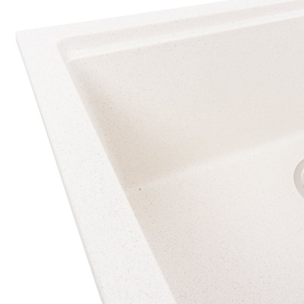 Гранітна мийка для кухні VALESO NIKA 7545 матова Біла в крапку