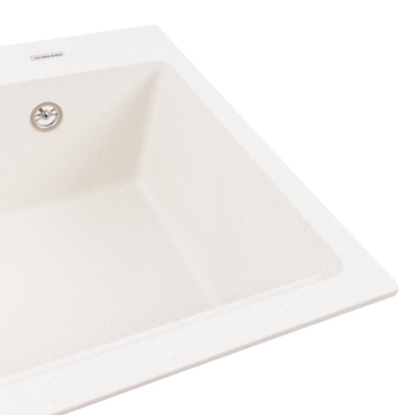 Гранітна мийка для кухні VALESO NIKA 7545 матова Біла в крапку