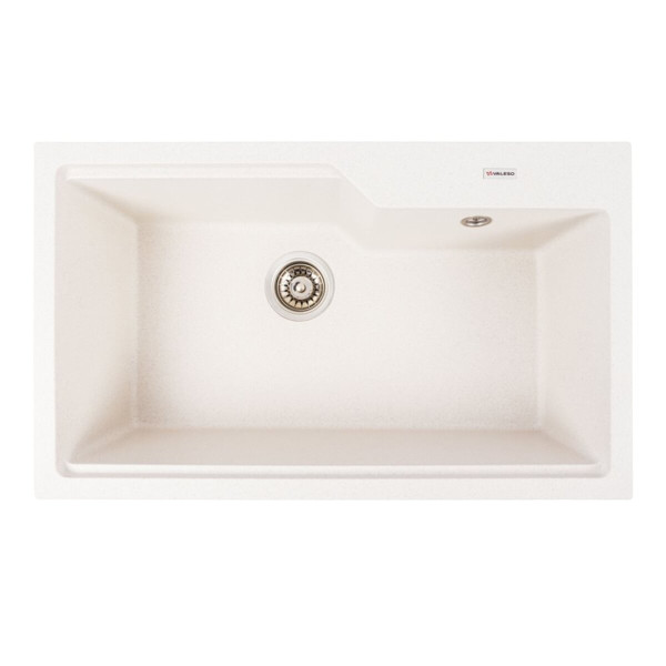 Гранітна мийка для кухні VALESO NIKA 7545 матова Біла в крапку