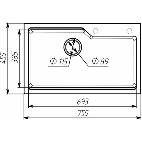 Гранітна мийка для кухні VALESO NIKA 7545 матова Графіт