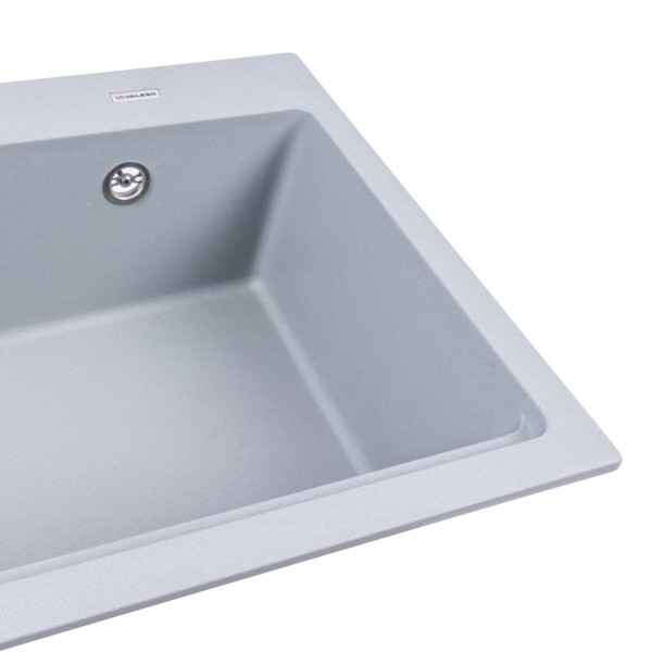 Гранітна мийка для кухні VALESO NIKA 7545 матова Сірий металік