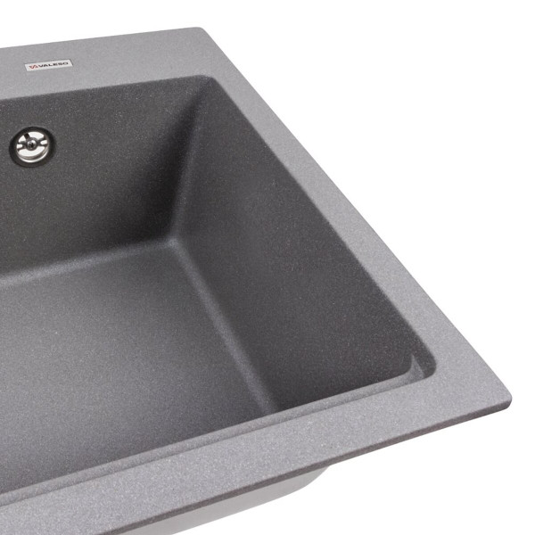 Гранітна мийка для кухні VALESO NIKA 7545 матова Сірий мусон