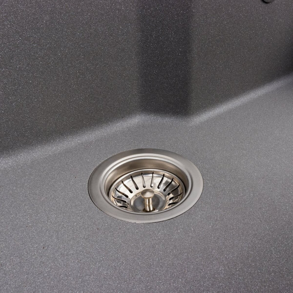 Гранітна мийка для кухні VALESO NIKA 7545 матова Сірий мусон