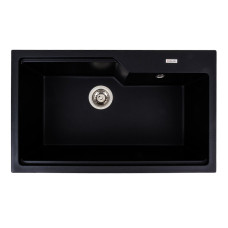 Гранитная мойка для кухни VALESO NIKA 7545 матовая Черный металлик