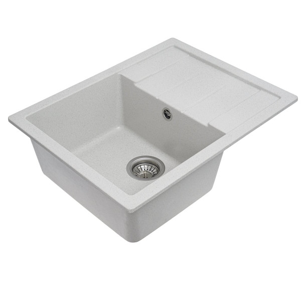 Гранітна мийка для кухні VALESO INTENSO 6550 матова Біла в крапку