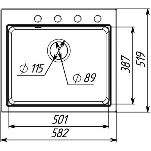 Гранітна мийка для кухні VALESO VESTA 5852 матова Чорна