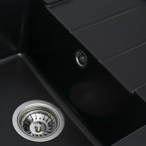 Гранітна мийка для кухні VALESO INTENSO 6550 матова Чорна