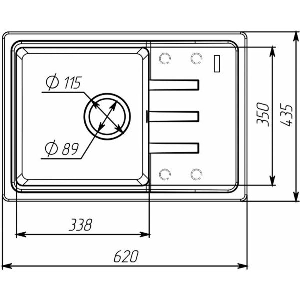 Гранітна мийка для кухні VALESO LIANA 6243 матова Карамель