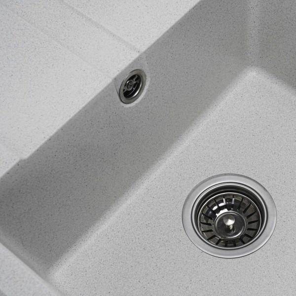 Гранітна мийка для кухні VALESO ARIA 5851 матова Біла в крапку