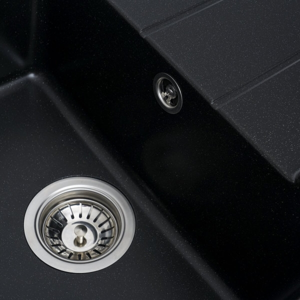Гранітна мийка для кухні VALESO INTENSO 6550 матова Чорний металік