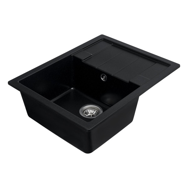 Гранітна мийка для кухні VALESO INTENSO 6550 матова Чорний металік