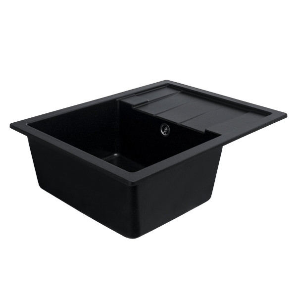 Гранітна мийка для кухні VALESO INTENSO 6550 матова Чорний металік