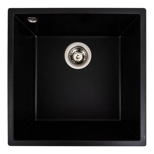 Гранітна мийка для кухні VALESO 4040 RUBA матовий чорний
