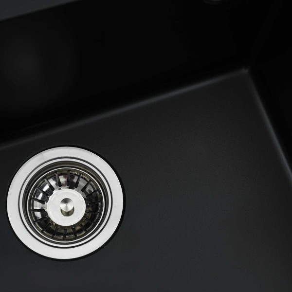 Гранітна мийка для кухні VALESO OASIS 5444 матова Чорна