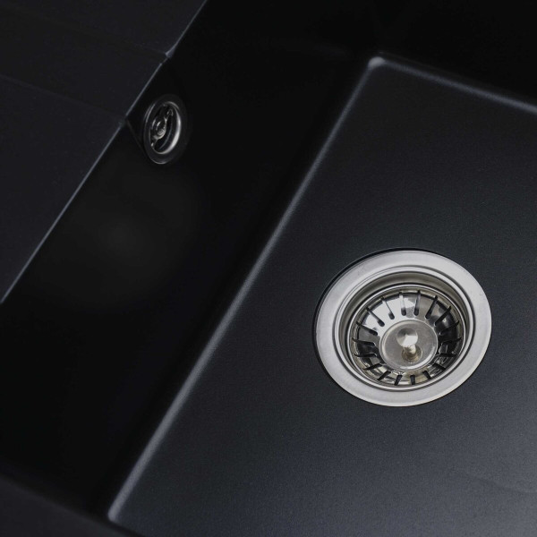 Гранітна мийка для кухні VALESO ARIA 5851 матова Чорна