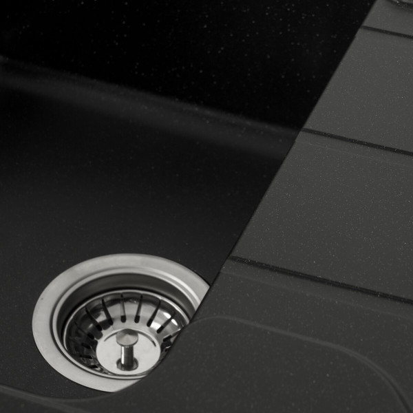 Гранітна мийка для кухні VALESO VERONA 7850 матова Чорний металік