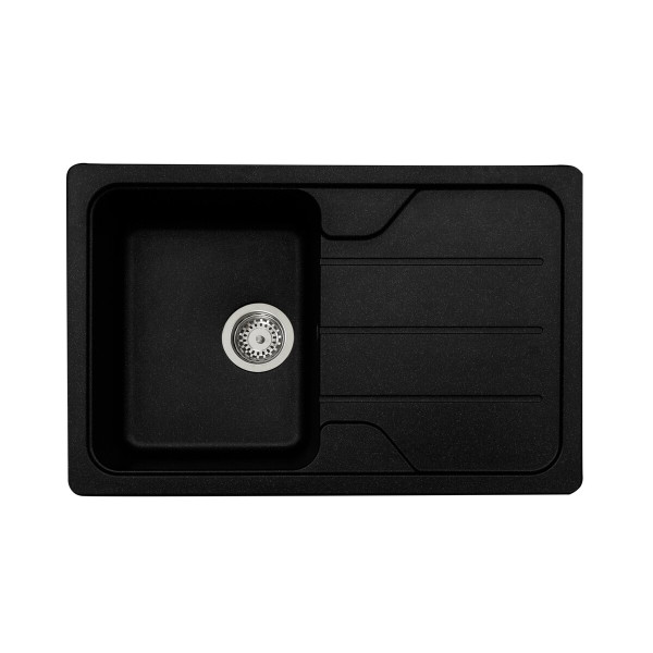 Гранітна мийка для кухні VALESO VERONA 7850 матова Чорний металік