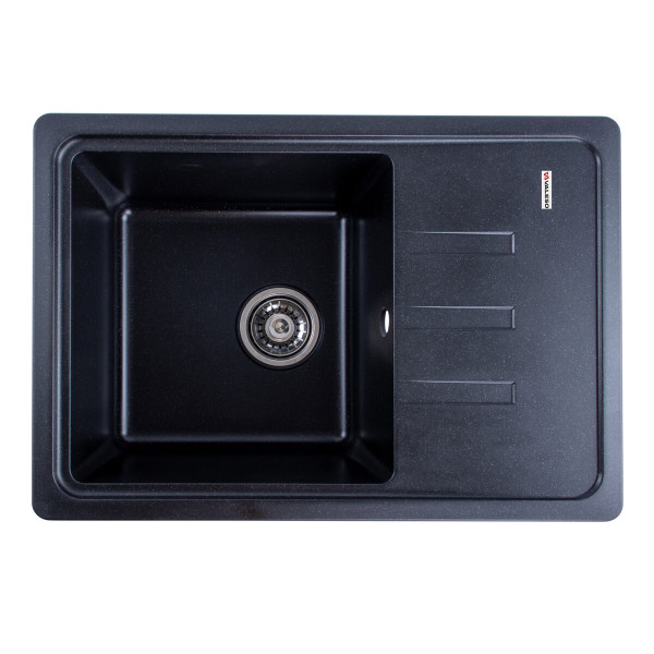 Гранітна мийка для кухні VALESO LIANA 6243 матова Чорний металік