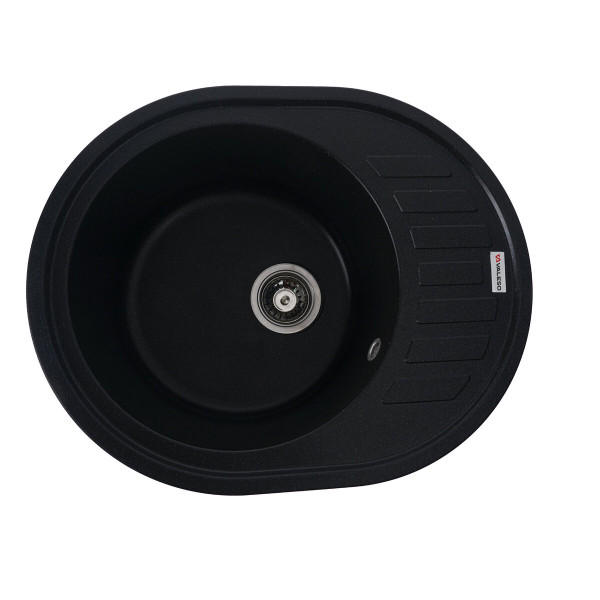 Гранітна мийка для кухні VALESO SOUL 6250 матова Чорний металік