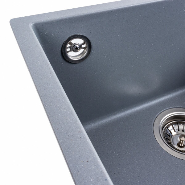 Гранітна мийка для кухні VALESO RUBA 4040 матова Сірий металік