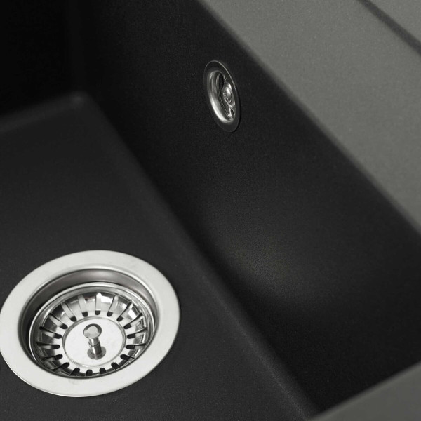 Гранітна мийка для кухні VALESO SELENA 7950 матова Чорна