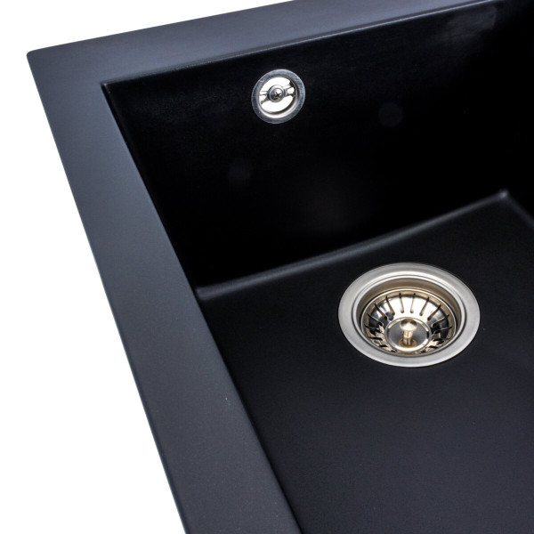 Гранітна мийка для кухні VALESO SOKIL 4150 матова Чорна