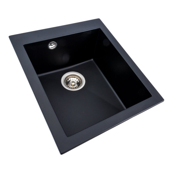 Гранітна мийка для кухні VALESO SOKIL 4150 матова Чорна