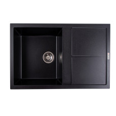 Гранитная мойка для кухни VALESO SELENA 7950 матовая Черный металлик