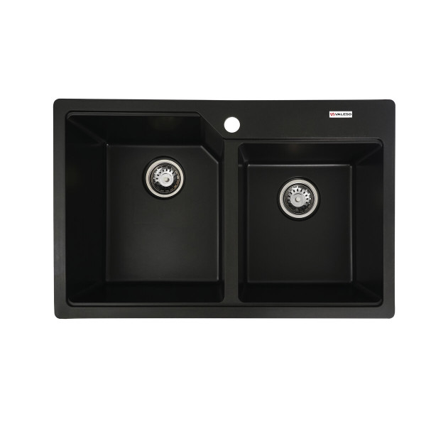 Гранітна мийка для кухні VALESO HARMONY 7850 матова Чорна