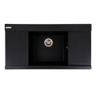 Гранітна мийка для кухні VALESO 9651 ATLAS матовий Чорний металік