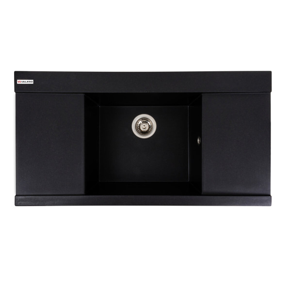 Гранітна мийка для кухні VALESO 9651 ATLAS матовий Чорний металік