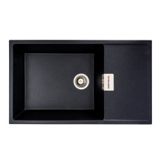 Гранитная мойка для кухни VALESO 8650 DIAMOND матовая (черный металлик)