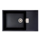 Гранітна мийка для кухні VALESO 8650 DIAMOND матова (чорний металік)