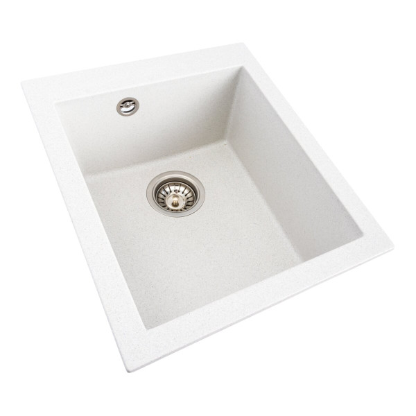 Гранітна мийка для кухні VALESO SOKIL 4150 матова Біла в крапку