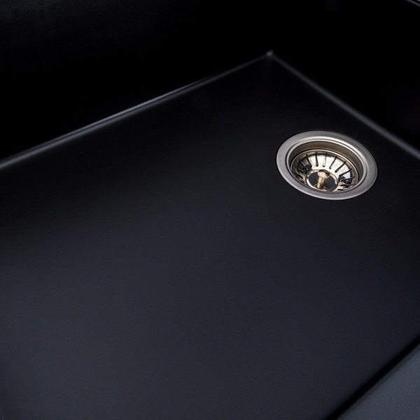 Гранітна мийка для кухні VALESO DIAMOND 8650 матова Чорний металік