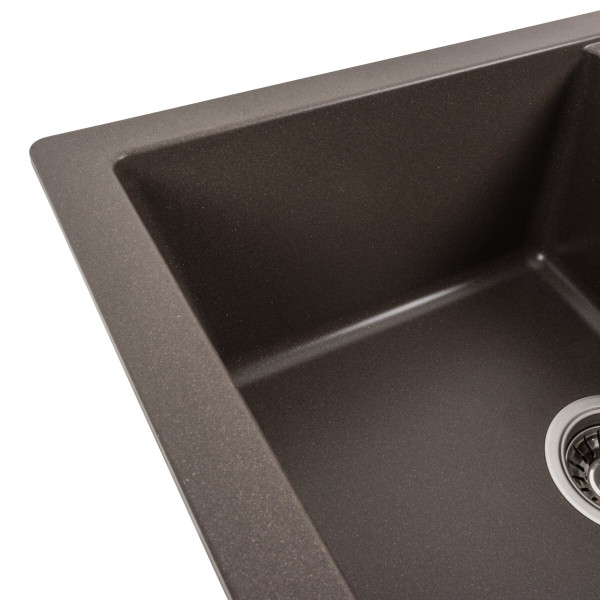 Гранітна мийка для кухні VALESO INTENSO 6550 матова Темна скеля