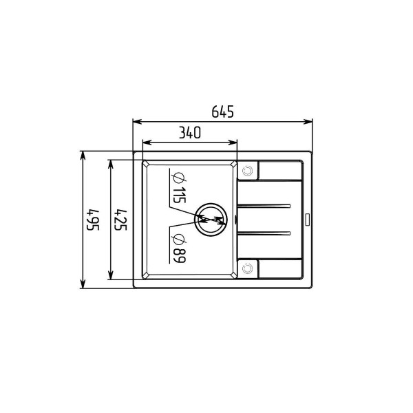 Гранітна мийка для кухні VALESO INTENSO 6550 матова Мікс