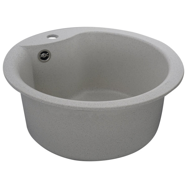 Гранітна мийка для кухні VALESO TURAS 480 матова Біла в крапку