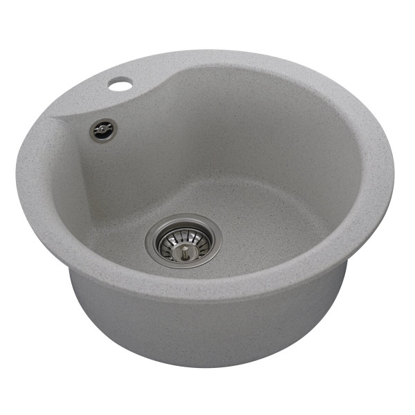 Гранітна мийка для кухні VALESO TURAS 480 матова Біла в крапку