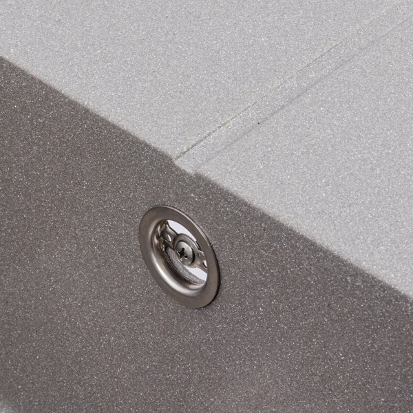 Гранітна мийка для кухні VALESO SOLID 7843 матова Сірий металік