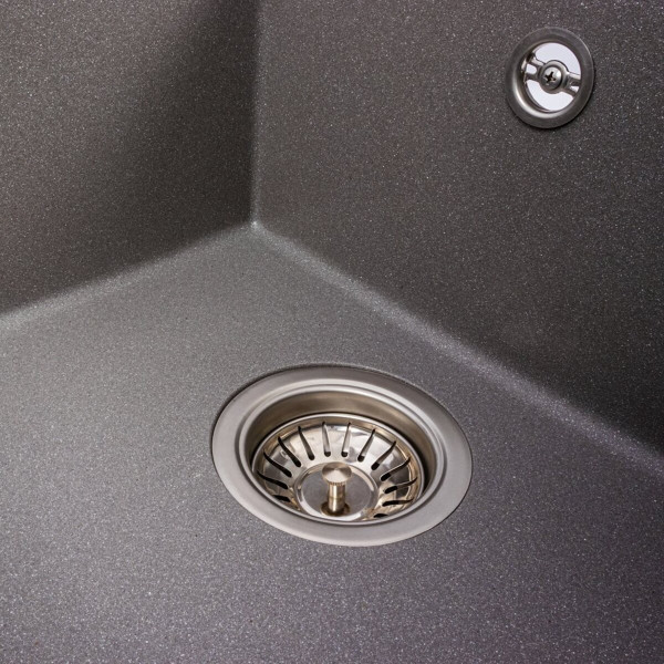 Гранітна мийка для кухні VALESO SOLID 7843 матова Сірий металік