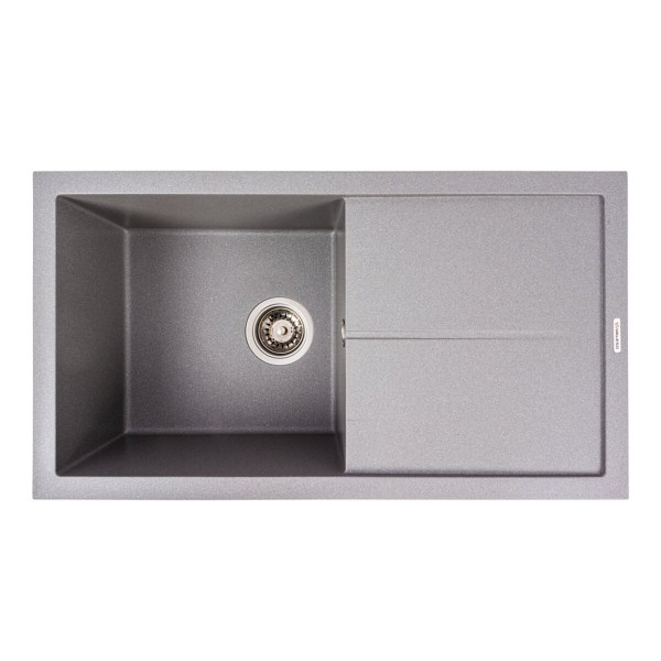 Гранітна мийка для кухні VALESO SOLID 7843 матова Сірий металік